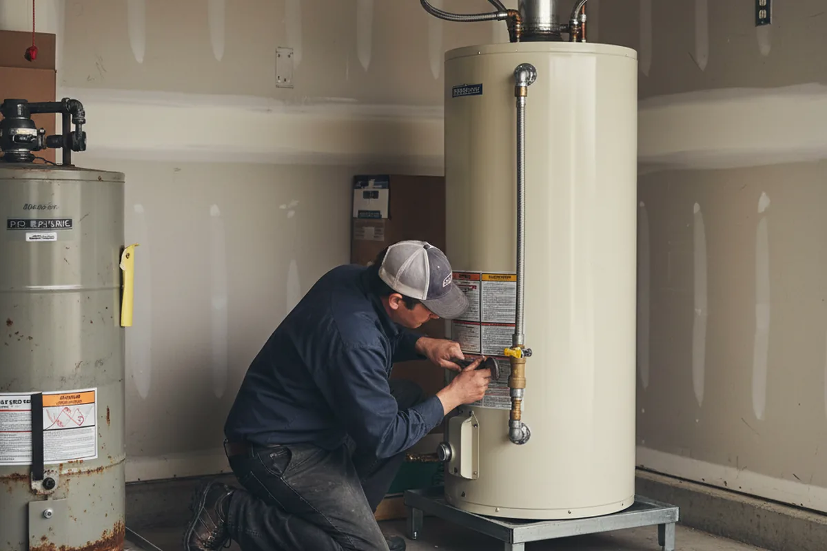Water heater and shutoff valve replacement in Brandamore